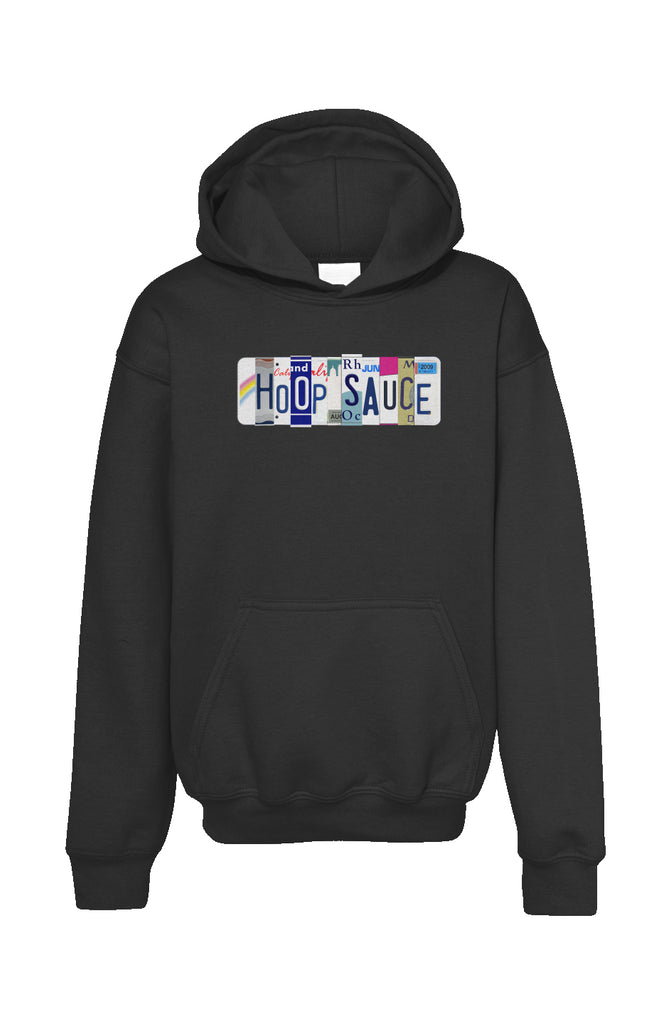 The Hoop Sauce Youth License Plate Basketball Hoodie