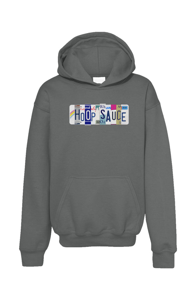 The Hoop Sauce Youth License Plate Basketball Hoodie