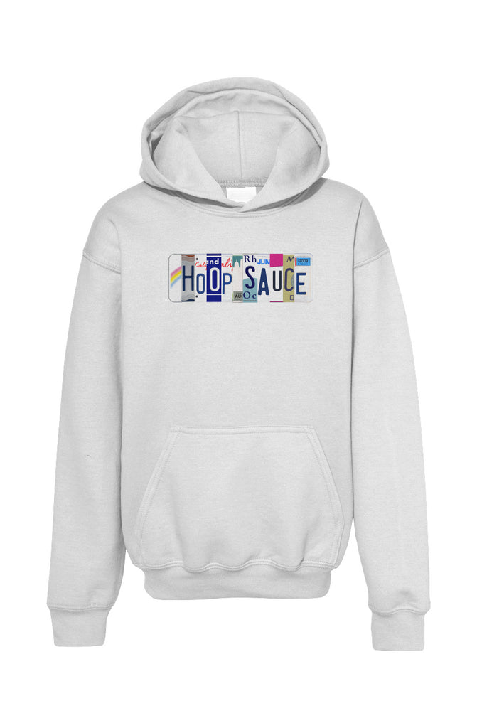 The Hoop Sauce Youth License Plate Basketball Hoodie