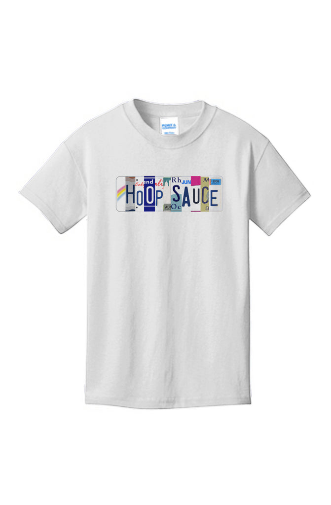 The Hoop Sauce Youth License Plate Basketball T-shirt