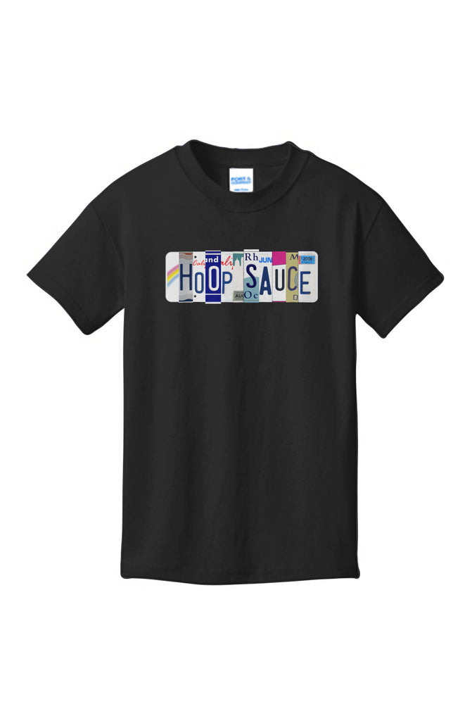 The Hoop Sauce Youth License Plate Basketball T-shirt