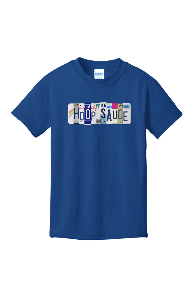 The Hoop Sauce Youth License Plate Basketball T-shirt